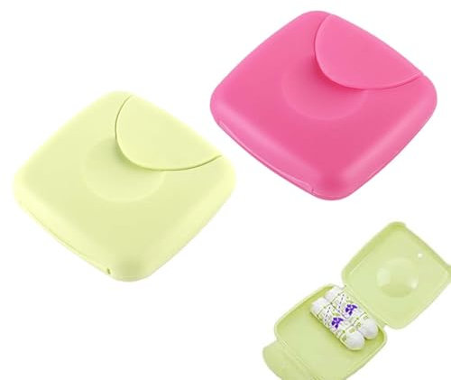 UYVPAER 2 Stück Tragbare Damen-Aufbewahrungsbox, Tampon Aufbewahrung, Tampon Box, Tampon Box Für Unterwegs,Für Sanitär-Tampons, Kondom Aufbewahrungsbox(Rosarot, Cyan)