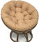 Generisch Papasansessel Kissen Outdoor, Wasserdicht Hängesessel Kissen Rund Sitzpolste, Gemütliches Stuhlauflage Abnehmbar Sitzkissen, Für Gartenstuhl, Rattansessel,Schwingsessel,Khaki,130cm