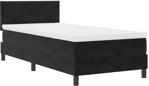 vidaXL Federkernbettmatratze Schwarz und Weiß Samt Schaum 90X200X20 cm Reißverschlussbezug geeignet für Erwachsene Einzelbettmöbel