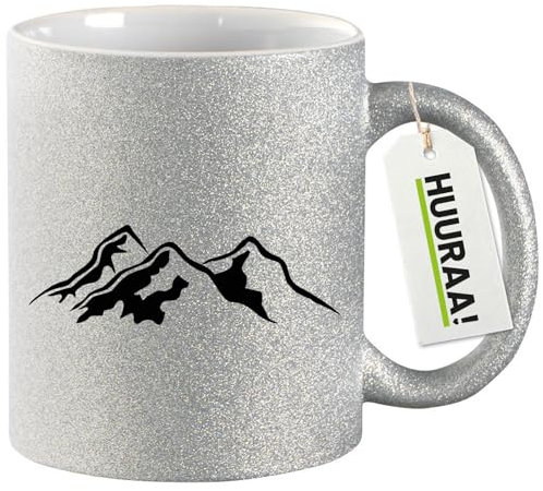 Huuraa Tazza da caffè Silhouette di Montagna Tazza Regalo Argento 330ml Silhouette di Montagna Presente