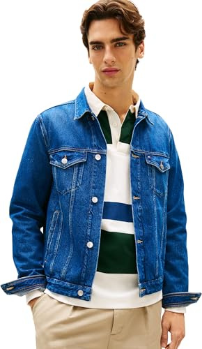 Tommy Hilfiger Herren Regular Trucker Jkt Ike Blue Mw0mw42629 Trucker-Jacke