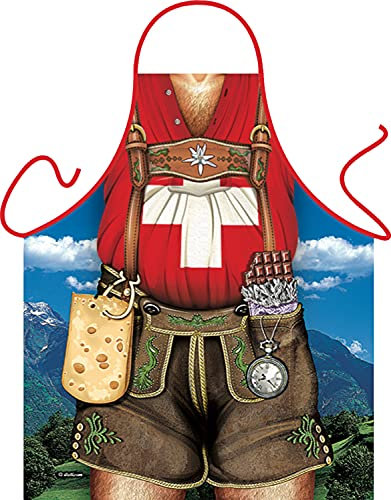 Schürze Schweiz Mann mit Lederhose