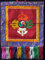 BUDDHAFIGUREN/Billy Held Buddhistischer Wandbehang Doppeldorje bestickt 45 cm x 45 cm Tibet Wandbehang Vishva-Vajra