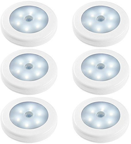 Lampes de Nuit Détecteur de Mouvement, SENHAI Lot de 6 Action Activée Capteur de Luminosité LED Lumières dans Obscurité pour Chambre à Coucher Toilette Cuisine Couloir Placard Armoire Escalier