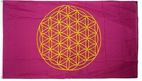 Flaggenfritze Fahne/Flagge Blume des Lebens + gratis Sticker