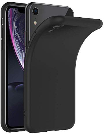 COPHONE® Coque Noir Compatible avec iPhone XR, Housse Etui Noir en Gel TPU Silicone Souple Ultra Mince avec Anti Choc pour iPhone XR (6,1 Pouces)