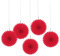 PARTY DISCOUNT Deko-Fächer rot, 15.2 cm, 5 STK.
