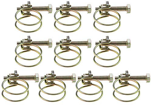 EMSea 10 Stück Doppelleitungs Schlauchschellen aus Verzinktem Stahl Passend für Schlauchdurchmesser 25-31mm Verschiedene Schläuche Kunststoffrohre (32 mm)