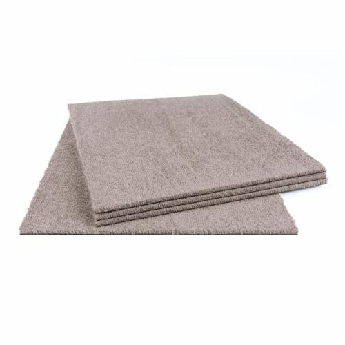 Teppichfliesen selbstliegend grau braun, flauschig weich, 8,5 mm Gesamtdicke, 50x50 cm, 1 m² = 4 Fliesen
