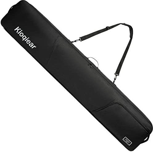 Kioqiear Snowboardtasche, verstärkt, gepolstert, perfekt für Flugreisen für Snowboard, Brille, Handschuhe, Skischuhe, verfügbare Länge in 155 cm, 165 cm (165.blk)