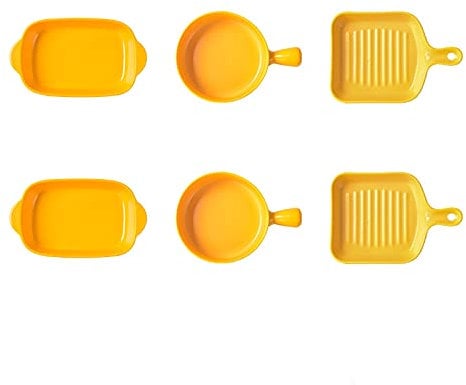 Lasagnera da Forno Piatto da Forno in Ceramica da 6 Pezzi, Forno a tavola Casseruola Set for Piatti - Piatti in Ceramica Casseruola Casseruola Piatti Lasagna Pans for Cucinare e servire Lasagnere (Co