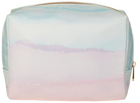 Pastell Boxy Make-up-Tasche, pastellfarben, L, Diese ovale Kosmetiktasche mit Reißverschluss in Roségold