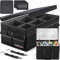 FORTEM Organizador de Maletero Coche y SUV - Caja Plegable con 3 Compartimentos Extra Grande con Bolsa Nevera - Base Antideslizante - Cinchas Ajustables - Tapa Extraíble (Negro)