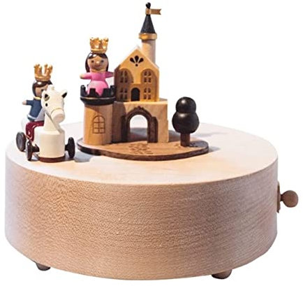 SOCUY Spieluhr Rotierende Spieluhr Aus Holz Prinz Charming Heimdekorationen Für Halloween, Weihnachten, Jahrestag, Geburtstag Spieluhren