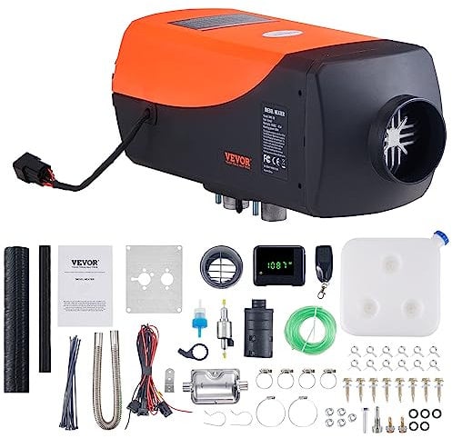 VEVOR Riscaldatore d'Aria Diesel per Auto Camper Camion RV 12V 5-8KW Temperatura Regolabile 8℃ -36℃ Controllo Remoto, Riscaldatore da Parcheggio Consumo di Carburante 0,16-0,62L/h BTU 20-25m²