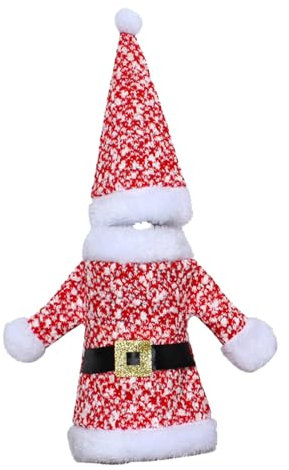 1 ensemble de bouteilles de vin de Noël avec vêtements chapeau bouteille de vin à tricoter trois ensembles de vin table sac à vin décoration de Noël BjT157, rouge, Taille unique