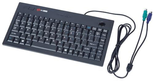 MCSaite Wired PS2 Trackball Keypad - Keyboard and Roll Mouse Combo - 11.8x7.5x1.4 Inches - for PC Laptop Notebook Desktop - US English Layout - Black