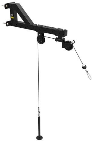 Wall Mounted Pulley Cable Machine Attachment System, Home Gym Pulley System, Rotatable Pulleys, for Lat Pull Downs, Tricep Extensions, Tricep Pull Downs