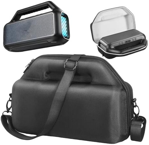 Fiorky Storage Carry Travel Hartschalenkoffer for Anker Soundcore Boom 2 Lautsprecher, Eva-Reisekoffer, wasserdichter Lautsprecherkoffer, stoßfeste tragbare Aufbewahrungstasche verstellbarem