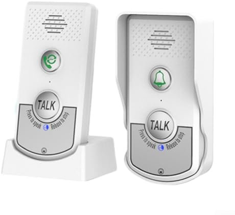 Bulevisiter Interphone sans fil portable pour maison, chambre, salle de classe, bureau (blanc)