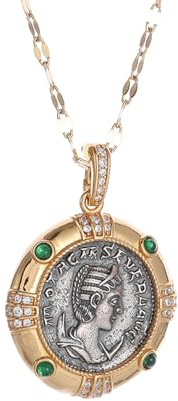 Choker Halskette Gothic Halskette Kette Retro Doppelseitig Mythische Göttin Athena Antike Münzanhänger Halskette für Frauen Mode Weihnachten Schmuck Geschenk beste Freundin Geschenke Freundschaft