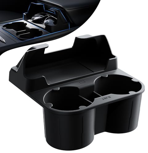 BJBT Tesla Cup Holder Insert for 2021-2024 Model Y / 2021-2023 Model 3, TPE Center Console Cup Holder Insert for Tesla Model Y Accessories 2024, Black
