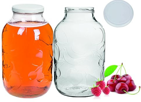 lilawelt24 2x XXL Vorratsgläser 5L Gurkenglas, Einmachglas, Einmachgläser, Glasballon, Vorratsglas, Einweckgläser konservierung Konservengläser