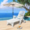 Asiwnshw Tumbona de Playa al Aire Libre, sillas reclinables Plegables, tumbonas, tumbonas Ajustables, sillas de Patio para Hotel, Villa, Patio, Piscina, Color Blanco