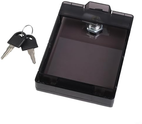 Cubierta impermeable con cerradura para enchufe para protección de paneles de aire acondicionado centrales no autorizados y exposición a la humedad (negro transparente)