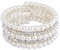 EVER FAITH Österreichische Kristall Hochzeit Schichte Cream Ivory Farbe kuenstliche Perle Strand Armband Klar