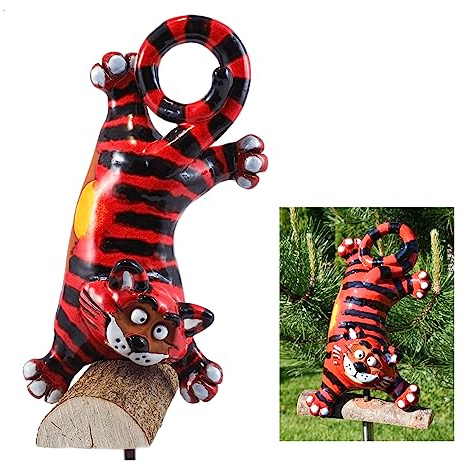 Midene Gartenstecker Keramik Handgefertigt - Gartendeko für Draußen Wetterfest - Garten Deko Keramik - Gartenfiguren & Gartenstatuen - Katze
