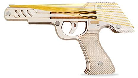 3D Wooden Puzzle, Rubber Band Gun, Wooden Toy Gun, Mechanical Model Kits to Build, DIY