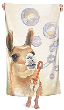 DLJIYZX Strandtücher Lama Blasblasen Mikrofaser Badetücher Saugfähig Weiches und schnell trocknendes Badetuch 80X130CM