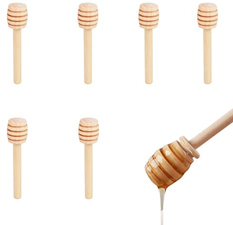 DESIOLE Wooden Honey Mixing Stirrer, 6Pcs 3 Inch Mini Honey Dipper Sticks Honey Spoon