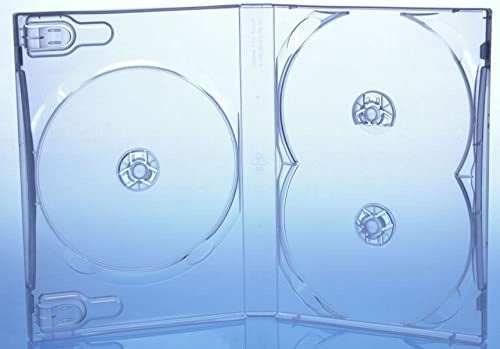 Custodia per 3 CD, DVD o Blu-Ray con pellicola esterna per l'inserimento di copertine autostampate, 10 pezzi, trasparente