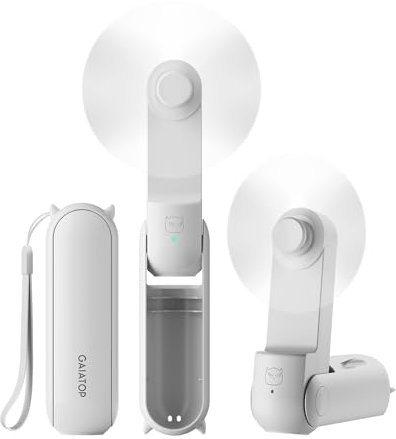 Gaiatop - Portable Handheld Fan, Rechargeable Mini Foldable Fans with USB Battery, Small Pocket Design for Eyelashes Girls Women Outdoor Travel Color