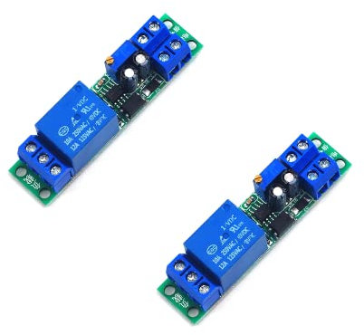 DollaTek 2 módulos de relé de retardo de tiempo de 12 V CC para coche, control de temporizador de retardo automático, con disparador de señal optoacoplador, relé de atenuación ajustable