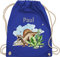 Turnbeutel Rucksack - Dinosaurier Geschenk Dino Geschenke Dinos I - Unisize - Royalblau - personalisierter beutel kindergarten wäschebeutel kita tier name turnsack sportbeutel baumwolle kinder