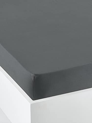 Vertbaudet Spannbettlaken, Bettwäsche, Bettlaken, einfarbig, für Kinder, Öko-Tex®, 90 x 140 cm, Anthrazit