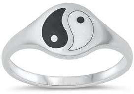 Sterling Silber 925 Yin Yang Ring 60