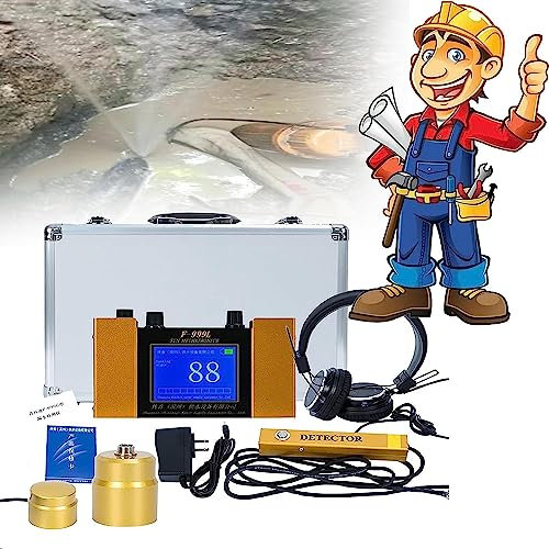 DEHIWI Unterirdische Wasserleckdetektor,Elektronischer Lecksucher Wasser Sanitär-Leck-Detektor mit Headset und einstellbare 4 Gänge für die Verringerung der Fußbodenheizung Wasserleckage