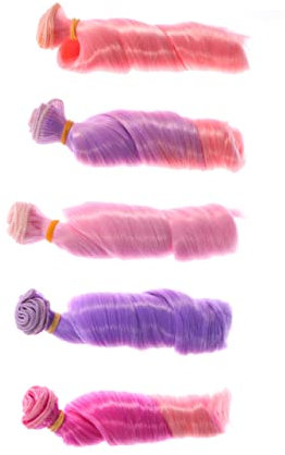 minkissy 5st Puppenperücken Mit Gerader Perücke Puppenperücke Zum Basteln Puppenhaarreihe Puppenhaar Zum Basteln Kunsthaar Für Puppen Puppenhaare Zum Basteln Diy Wurzeln Schlagen Locken