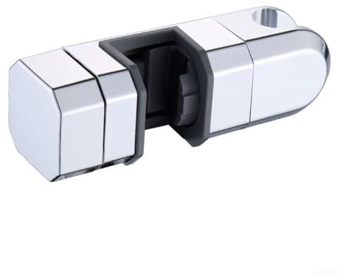 Support de pommeau de douche, ajustement universel pour barre coulissante de 15 mm et 30 mm, hauteur et angle réglables, matériau ABS résistant aux rayures, options de couleur argent et noir (argent)