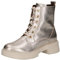 CAPRICE Damen Stiefeletten zum Schnüren aus Leder mit Reißverschluss, Metallisch (Platin Metal.), 39 EU