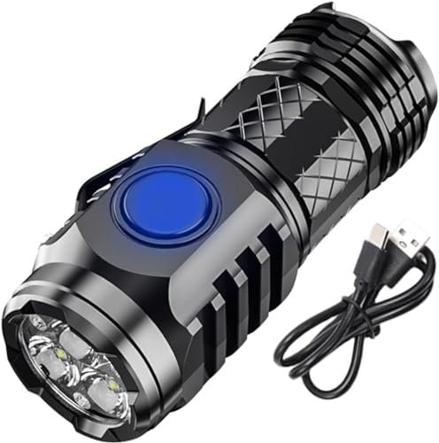 Three-Eyed Monster Mini Flashlight, Ultra Bright Portable Small LED Flashlight, Super Bright Mini Torch, Rechargeable Flashlights High Lumens Flash Light