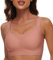 CheChury Femme Soutien Gorge sans Armature Push Up Invisible Brassière avec Coussinets Amovibles Confortable Soutien-Gorge pour Quotidien Fitness Nuit,Rose,L