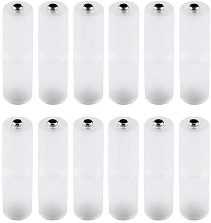 12 Pcs Battery Holder Converter Transparent Batteries Holder Switcher for AAA to AA Size Emergency Situations