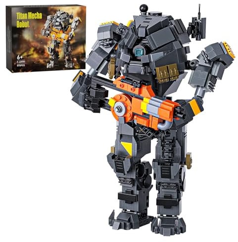 Millionspring Titan Mecha Roboter Bausteine Set, Titan Roboter Mecha Figur Bausatz, Kreatives Technic Bricks Geschenk für Erwachsene, Jungen und Mädchen (875 Teile)