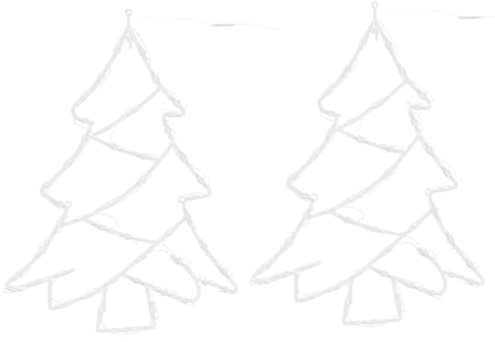 Homgoday Weihnachtsbeleuchtung, Baum-Silhouette, 2 Stück, 50 LEDs, warmweiß, Weihnachtsbeleuchtung, Festival, Dekoration, Garten, Hof, Innenhof