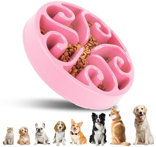 SUOXU Dog Slow Feeder Bowl,Slow Eating Dog Bowl for Medium Dogs,Pet Fun Puzzle Slow Feed Non Slip Interactive Bloat Stop Dog Food Bowl